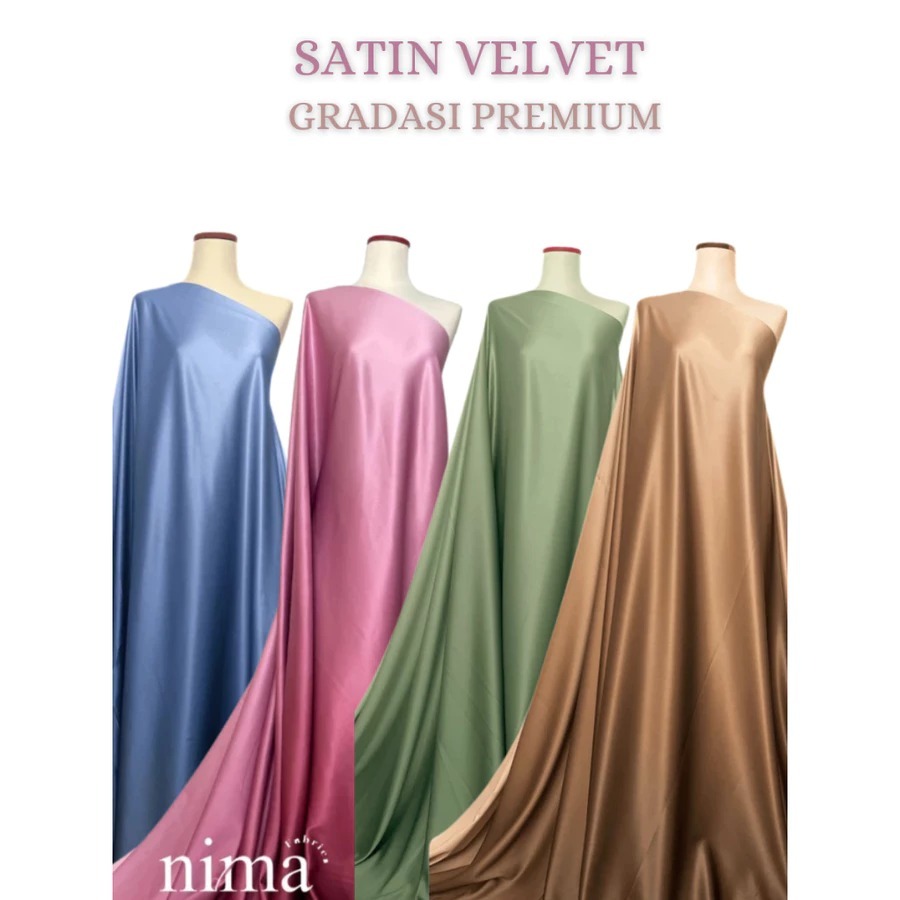 1 Roll Kain Satin VELVET Gradasi Premium (50 meter)