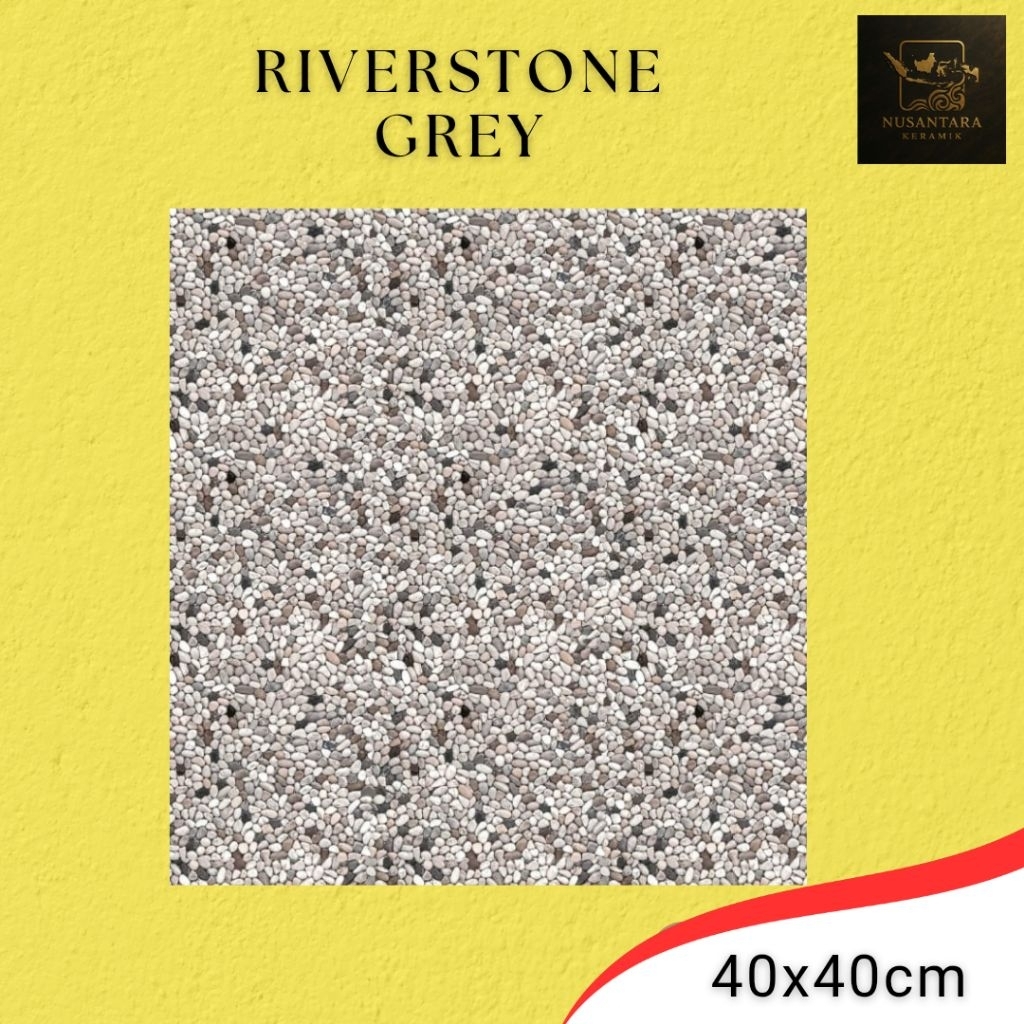 Keramik Lantai Jupiter First Grade Rustic/Kasar Ukuran 40x40 Riverstone Grey