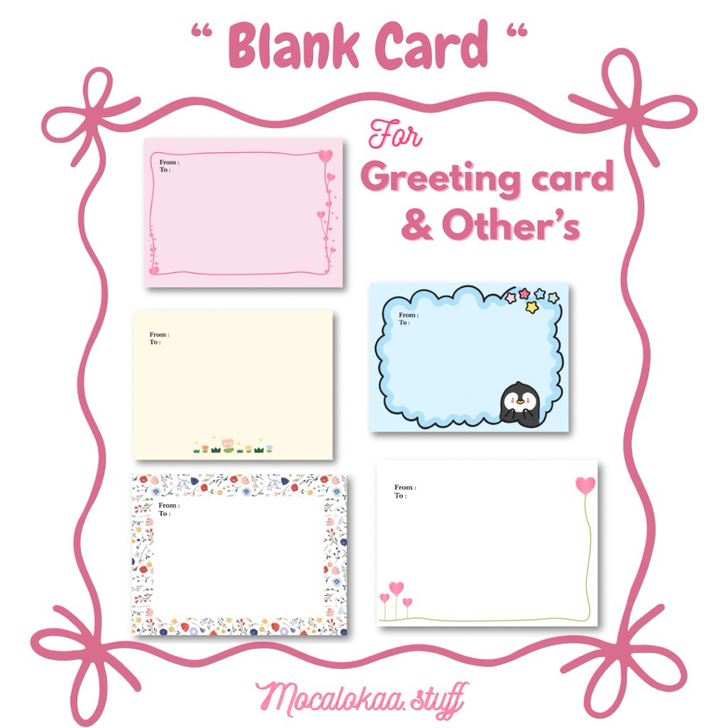 

Blank Card Aesthetic || Kartu Ucapan Ulang tahun || Anniversary || Hampers || Souvenir || Greeting Card || Lucu || Murah || Kartu Ucapan Kosongan By Mocalokaa.stuff