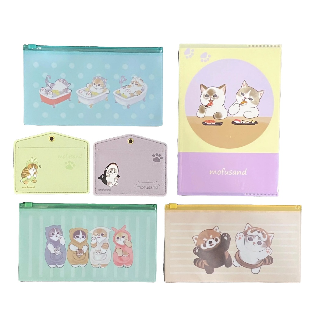 

Ori Jepang Mofusand ID Card Holder Tempat Kartu Dompet Alat Tulis Zipper Case Buku Notes A5