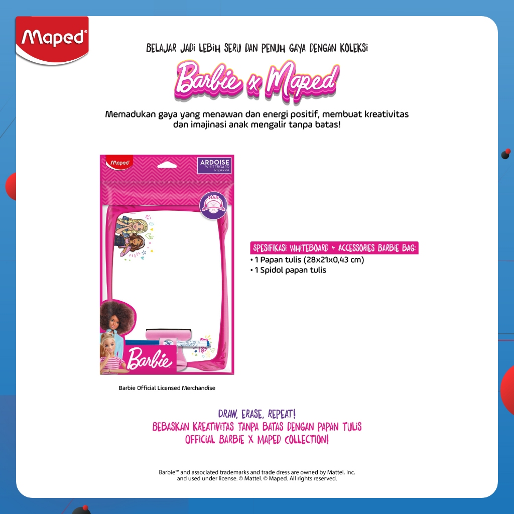 

Maped Papan Tulis / Whiteboard + Access Barbie - Bag