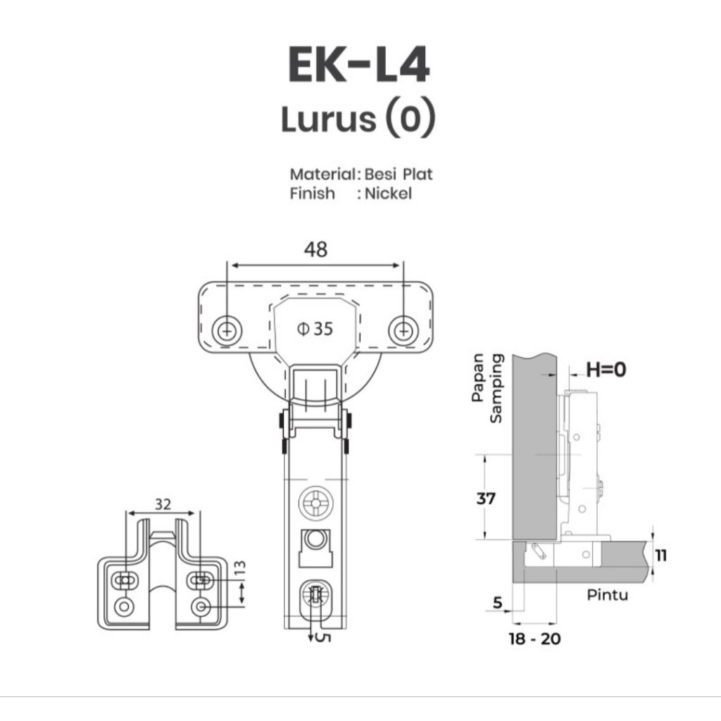 engsel sendok diameter 35mm slow motion lurus Lenaga