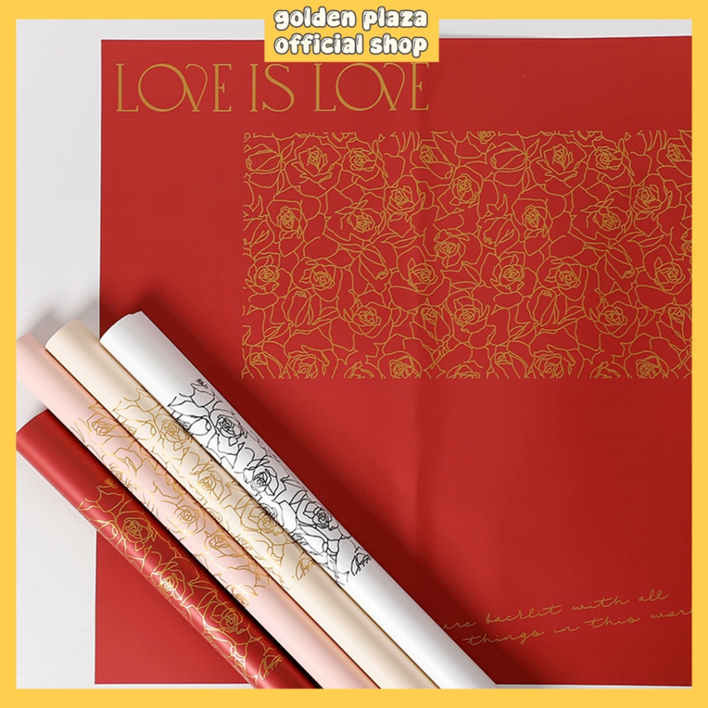 

(20 LEMBAR) Flower Wrapping Cellophane Paper Motif Roses Love Kertas Buket Bunga KB6165