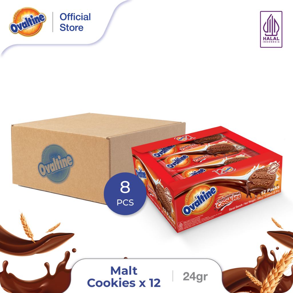 

[Karton] Ovaltine Chocolate Malt Cookies 24g x 12 - 8pcs