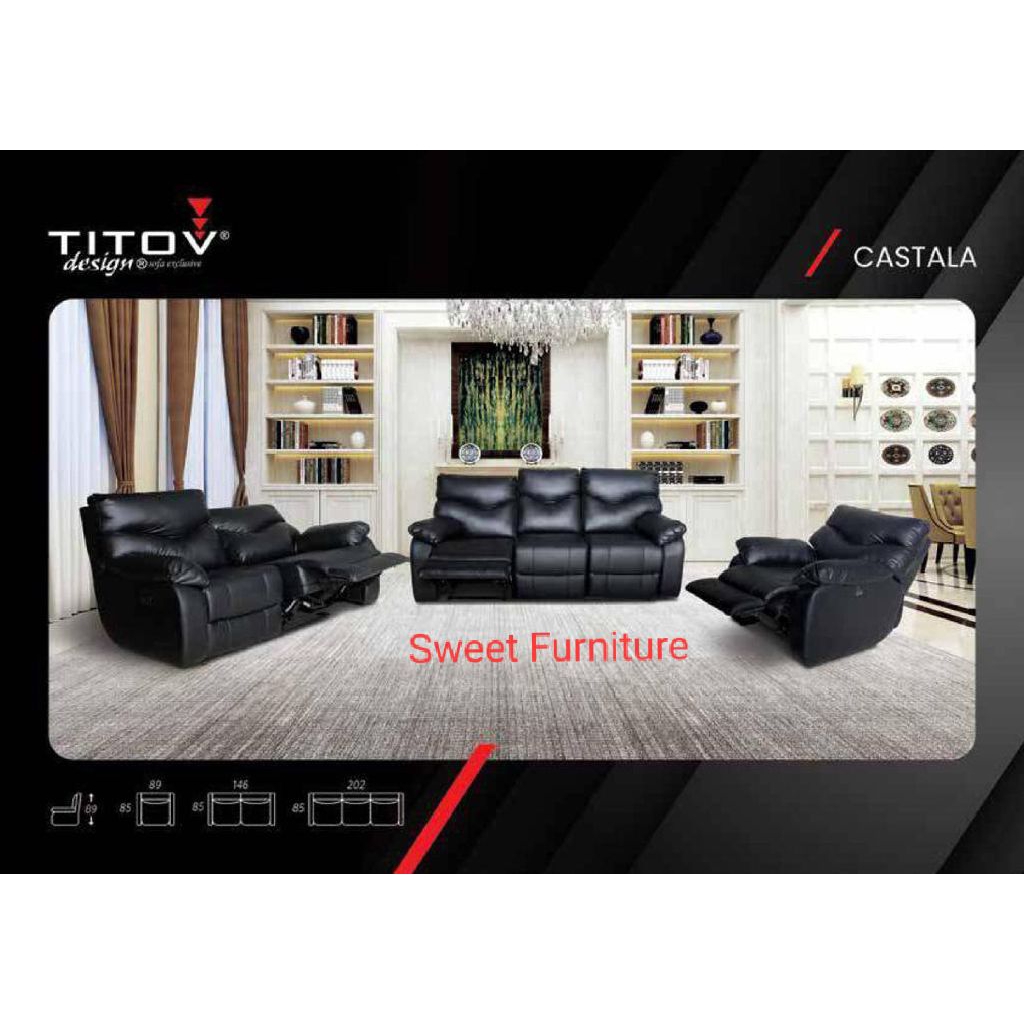 sofa titov type castalla recliner sofa 321 garansi 5 tahun