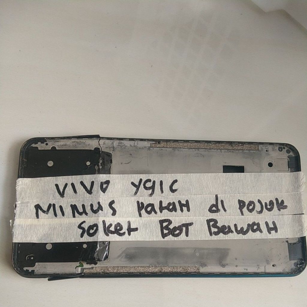 Mesin Hp Vivo Y91C minus Patah di pojok soket Bot bawah