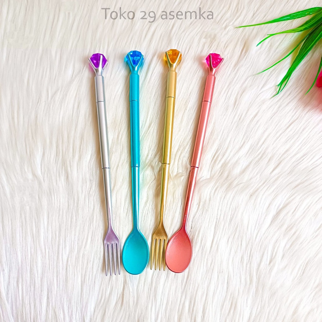 

PULPEN GEL SENDOK GARPU KRISTAL PEN ALAT TULIS BOLPOIN ALAT MAKAN UNIK IMUT MURAH PEN GEL KARAKTER