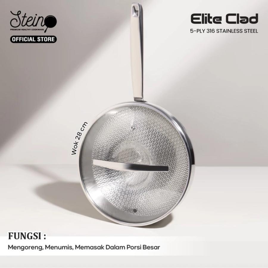 Stein Elite Clad Wokpan Stainless Steel 28cm