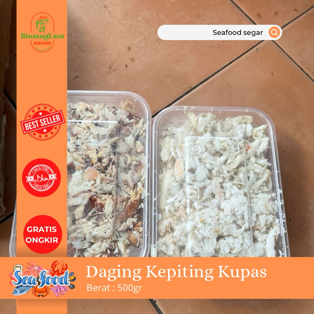 

1KG DAGING KEPITING KUPAS PREMIUM/ 500GR DAGING PAHA & 500GR DAGING BADAN HARGA PER 1KG