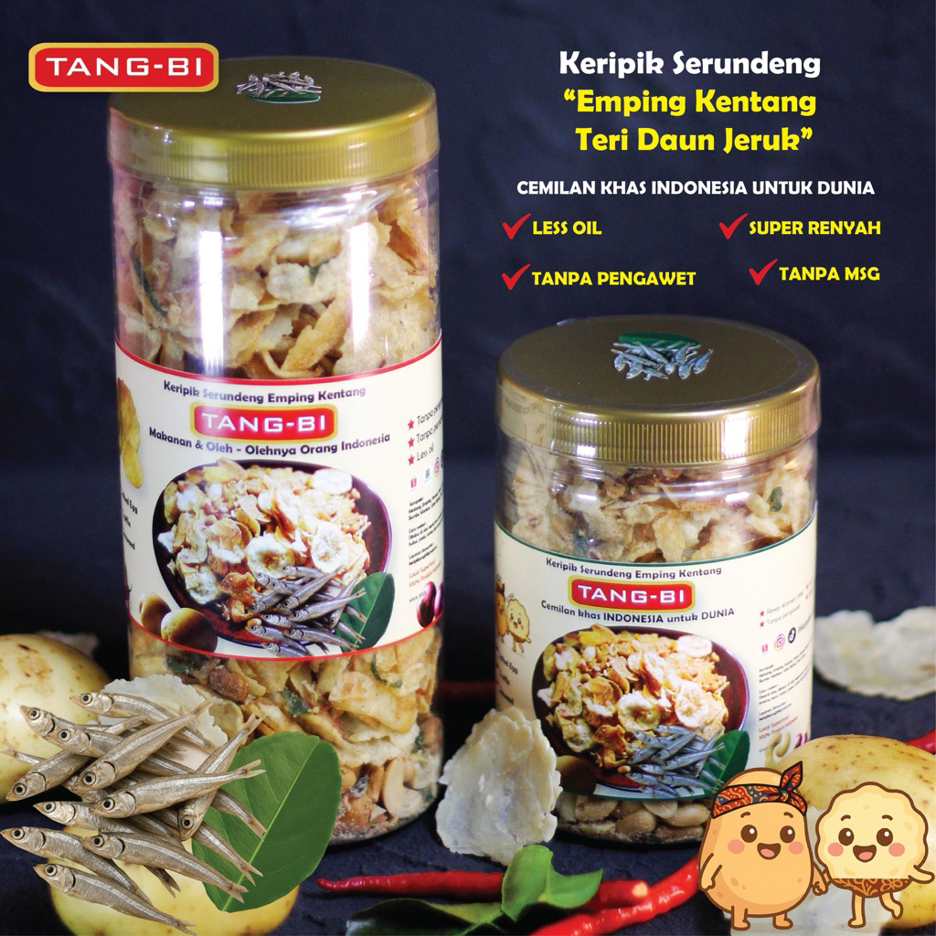 

Keripik Kentang Teri Daun Jeruk TANGBI - Snack Cemilan Nusantara Termurah Kemasan Toples