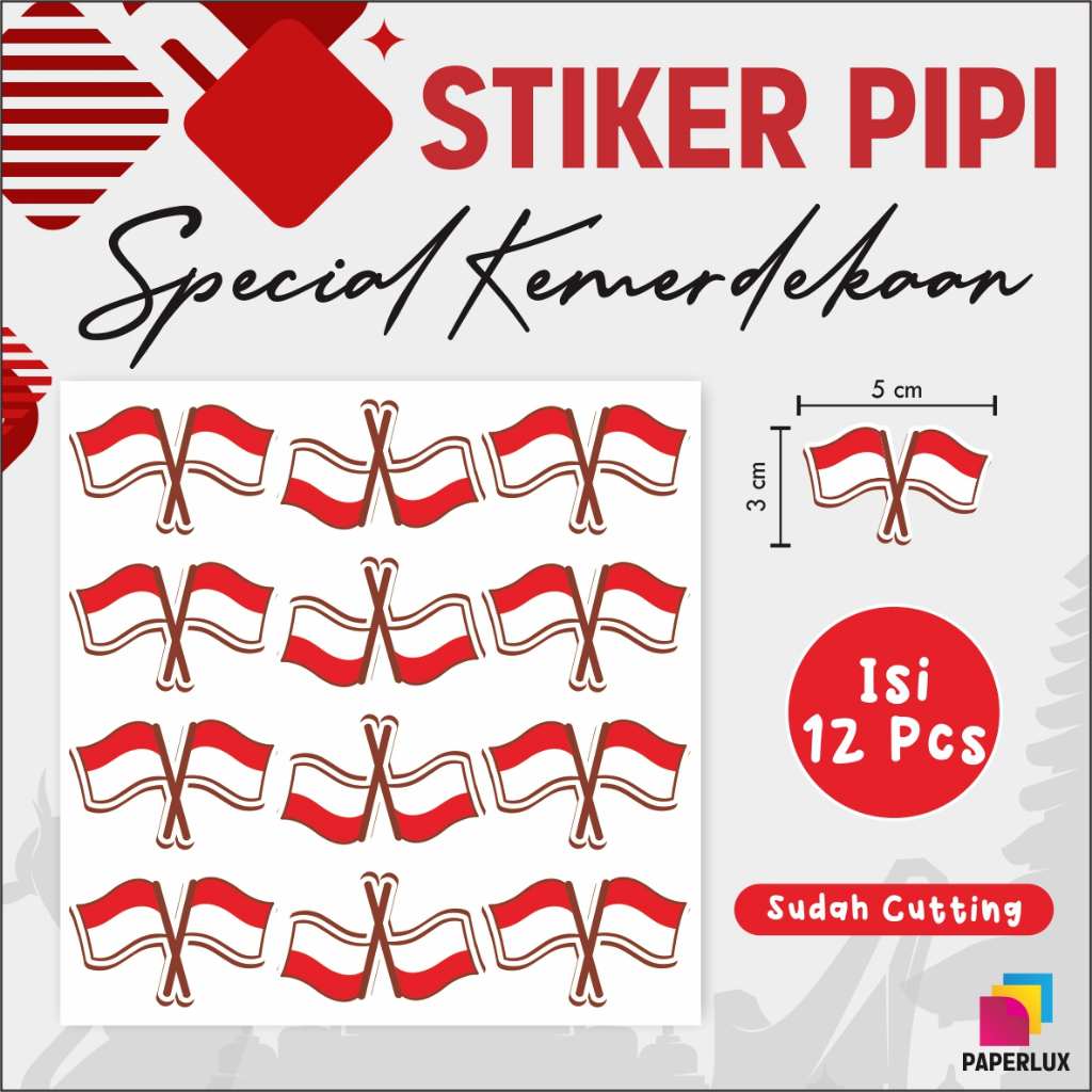 

STIKER PIPI MERAH PUTIH READY STOCK MURAH - TEMPELAN PIPI MERAH PUTIH AGUSTUSAN [BENDERA SILANG]