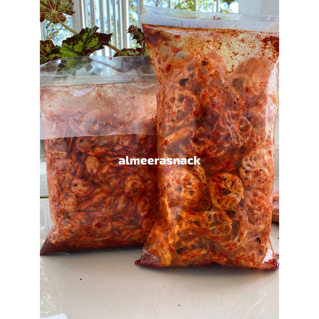 

PAKET HEMAT[BUNDLING 2PCS] KERUPUK RAFAEL/MAWAR+SEBLAK KERUPUK BAWANG PEDAS DAUN JERUK