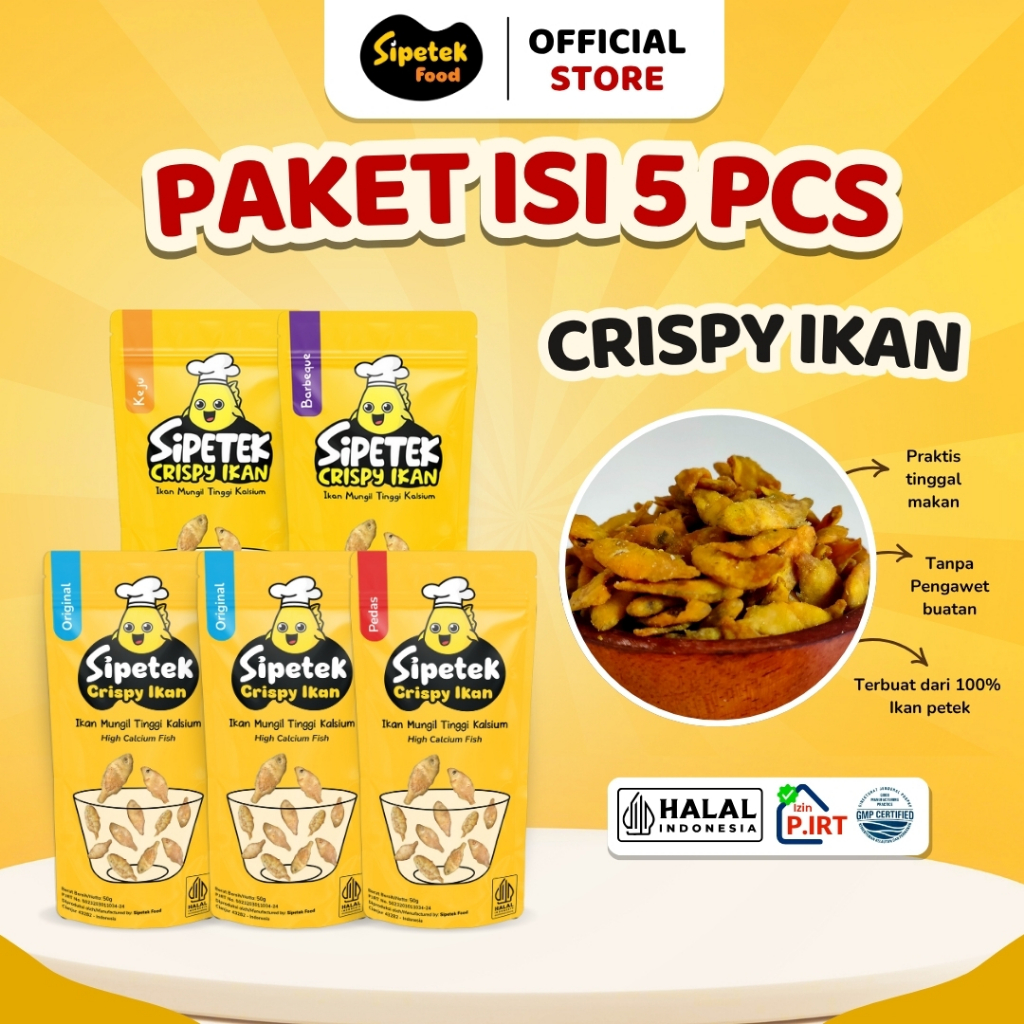

[LEBIH HEMAT] Paket Crispy Ikan Petek Pouch 50gr Sipetek Food