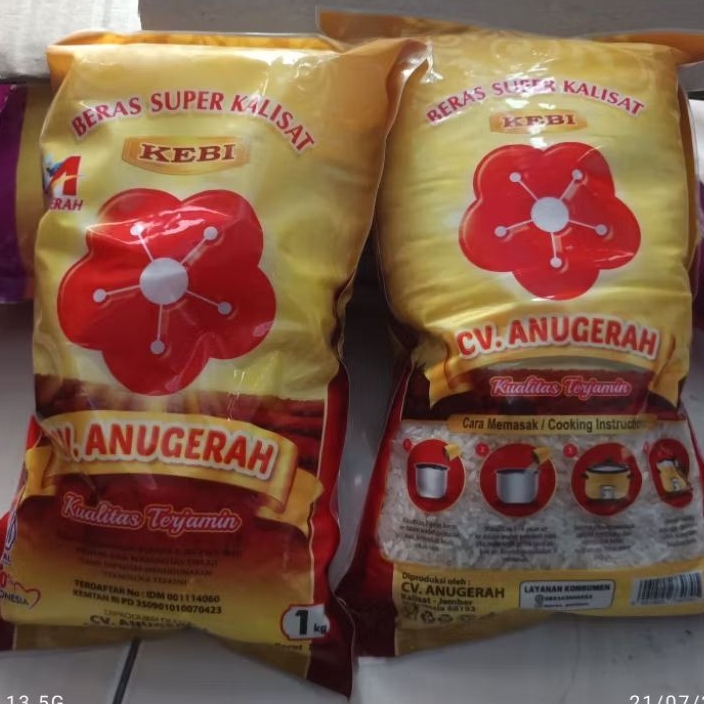 

Beras Medium Bunga Kebi kemasan 1Kg Enak, punel, putih dan Lezat