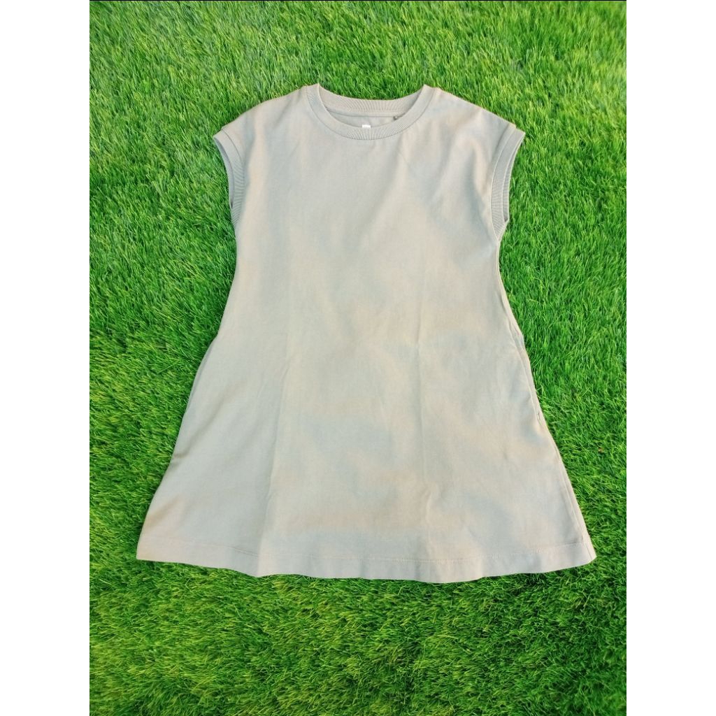 Mini Dress Anak Uniqlo Kids Hijau Army Preloved