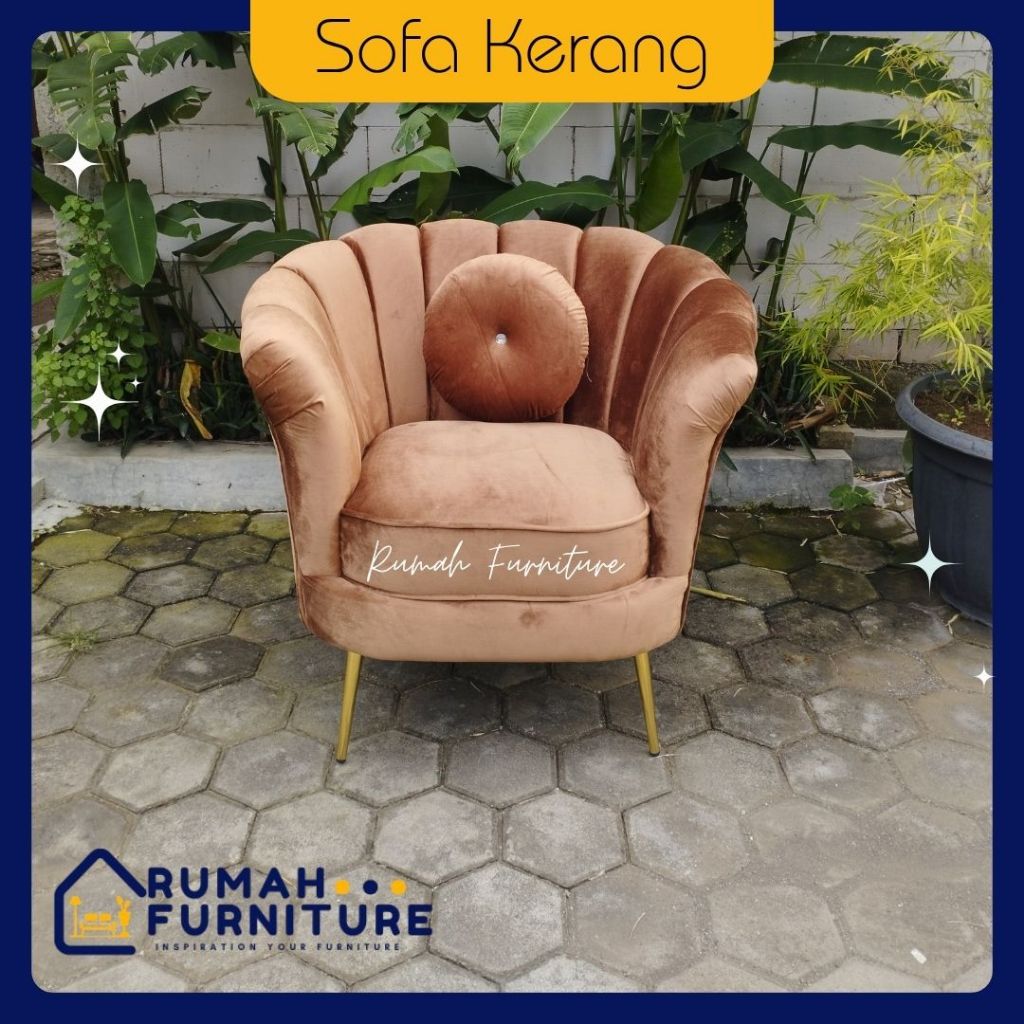 Sofa Kerang 1 Seater / Sofa minimalis / sofa Single/ Sofa Aesthetic/ Sofa modern