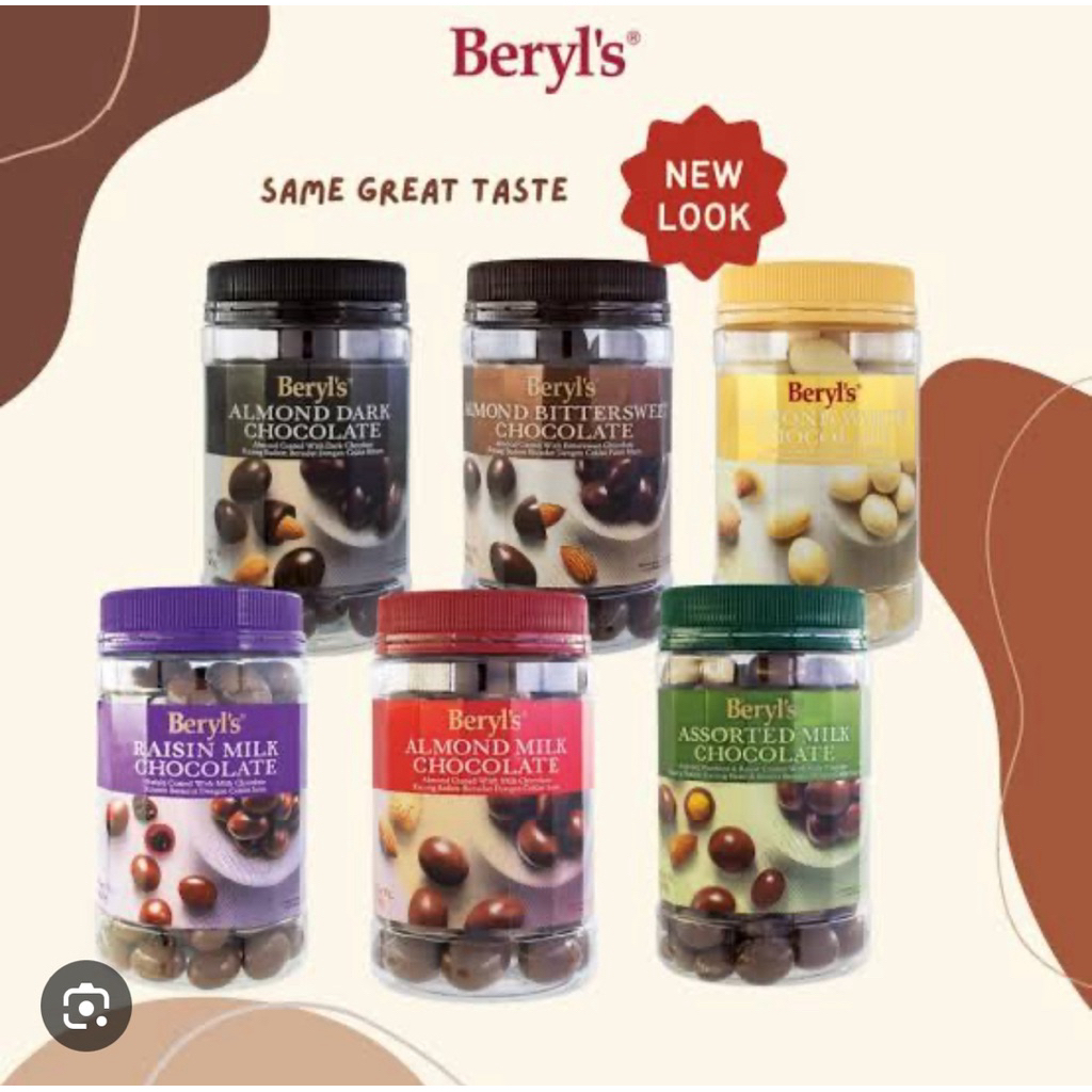 

(FREE Alumunium Foil)Beryls choco Jar 400gr Almond/Milk/raisin/White/Bittersweet