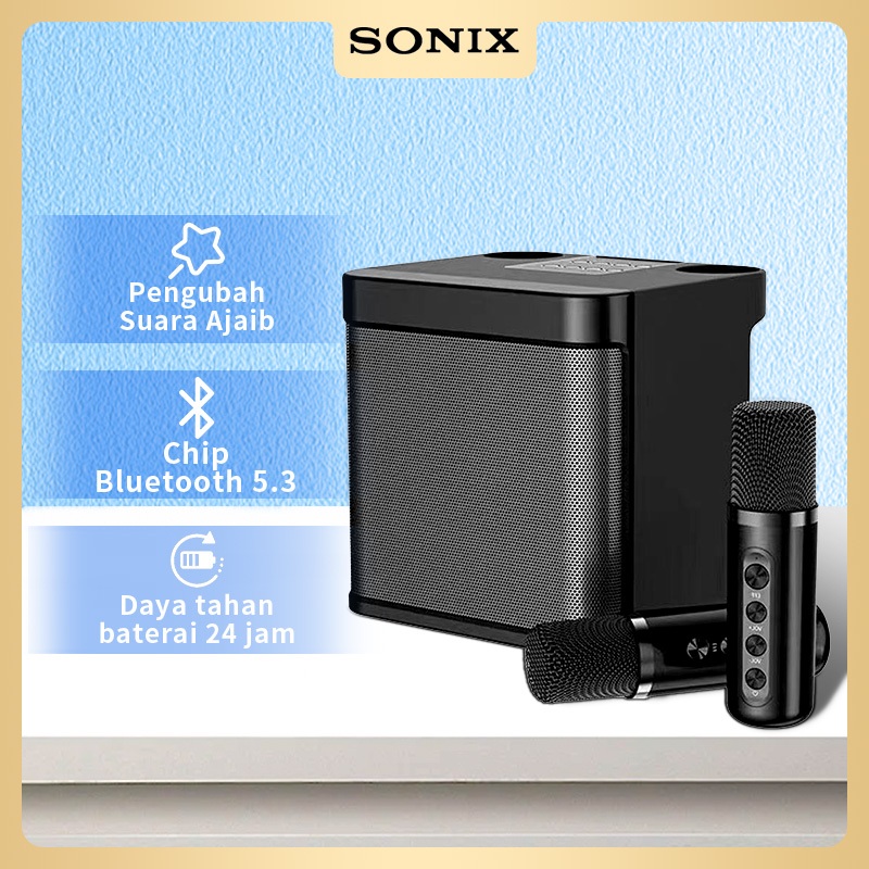 Sonix Speaker SK04 Bluetooth Karaoke 2Mic Speaker Aktif Full Bass Subwoofer 3D Stereo TV AUX HiFi KT
