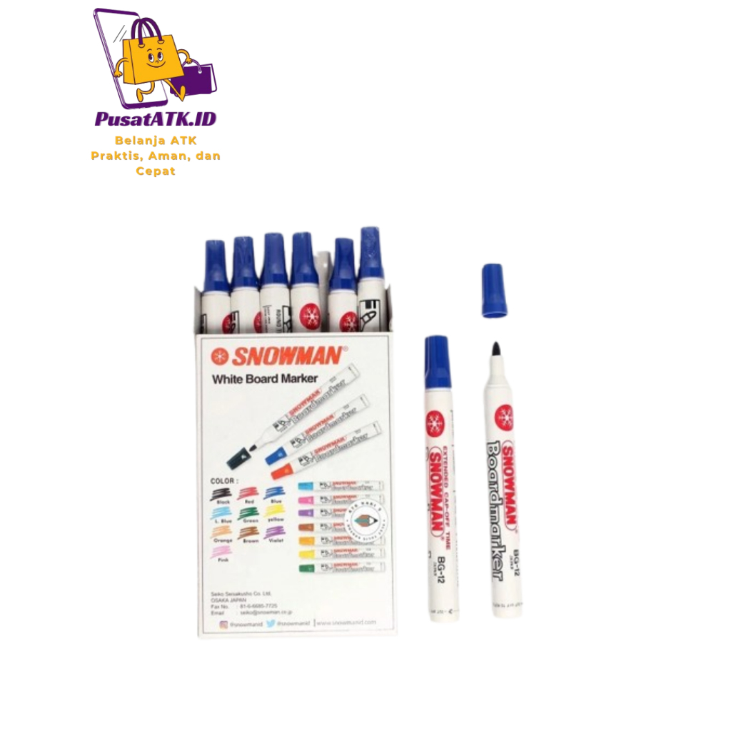 

Spidol Whiteboard Snowman Hitam/ Merah/ Biru