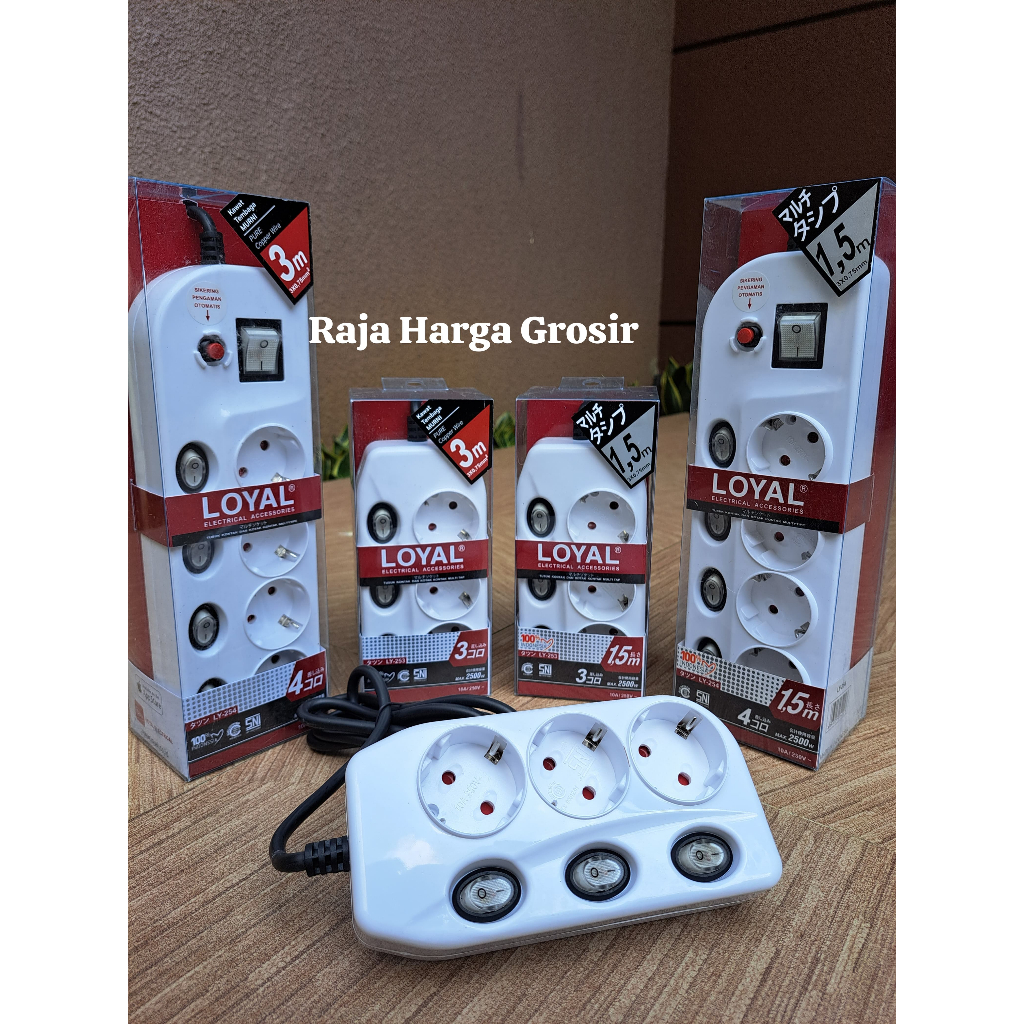 LY-253 Loyal Stop Kontak Saklar Switch On Off 3 Lubang LY 253 // Stop Kontak LOYAL Extension Socket
