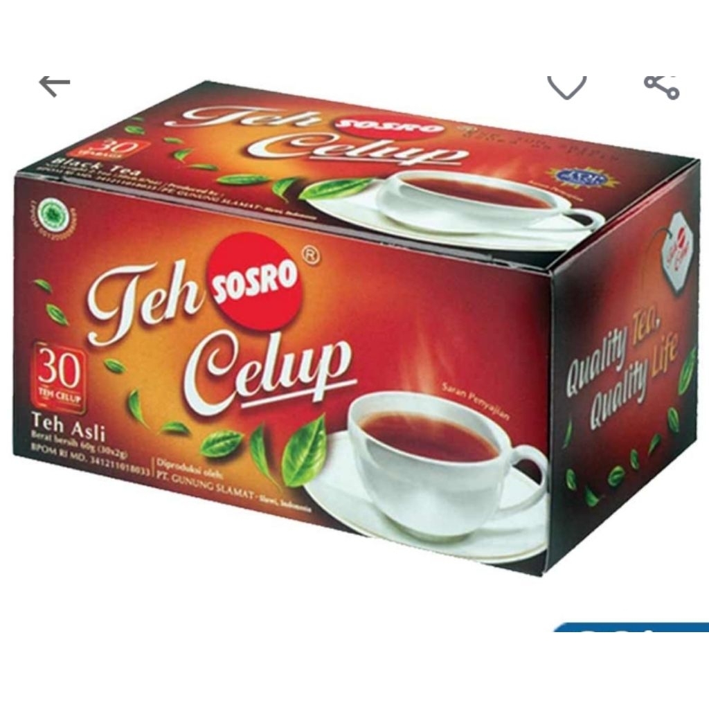 

Sosro teh celup black tea 30 x 2g