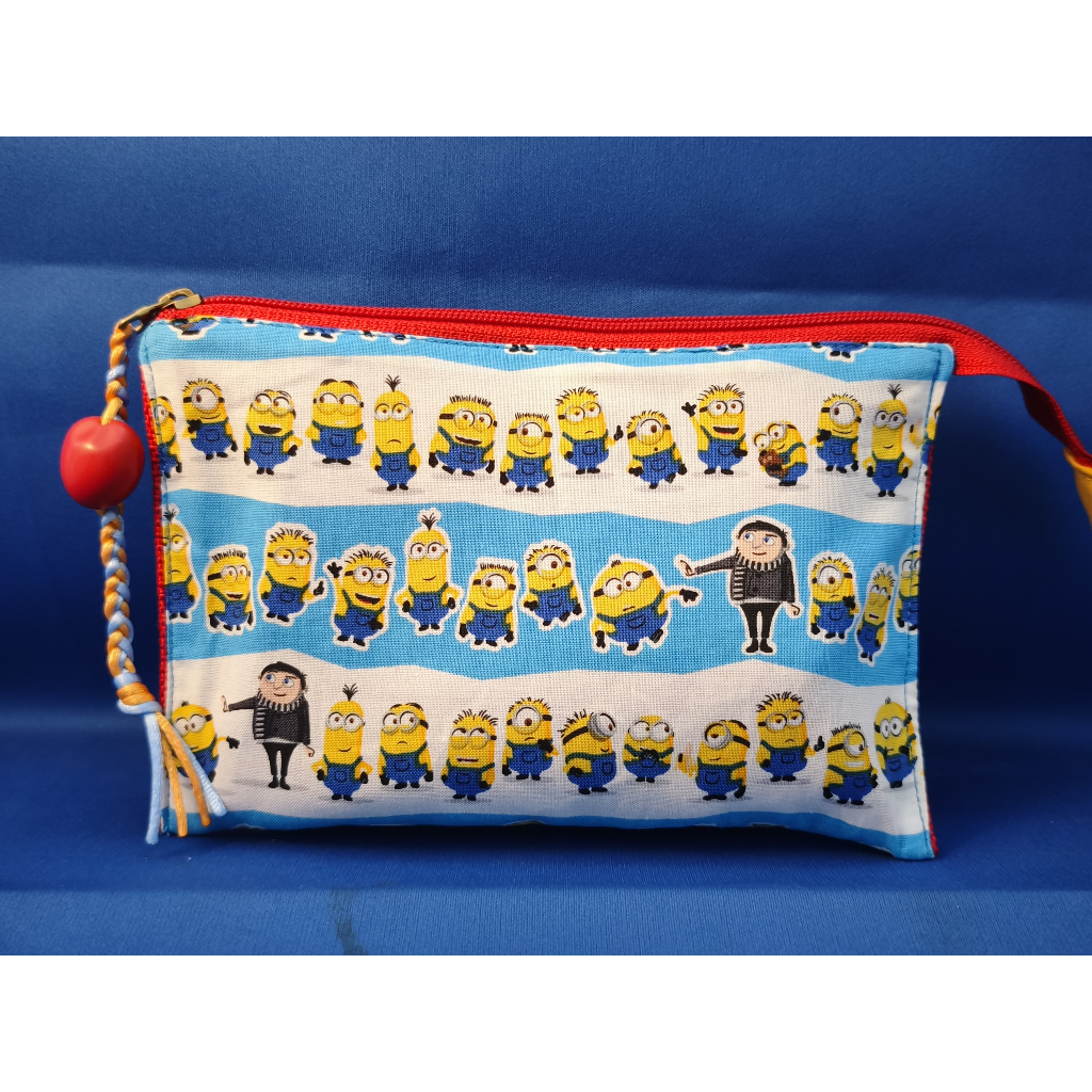 Dompet Jepang(Japanese Pouch)-Putih Biru Motif Minion