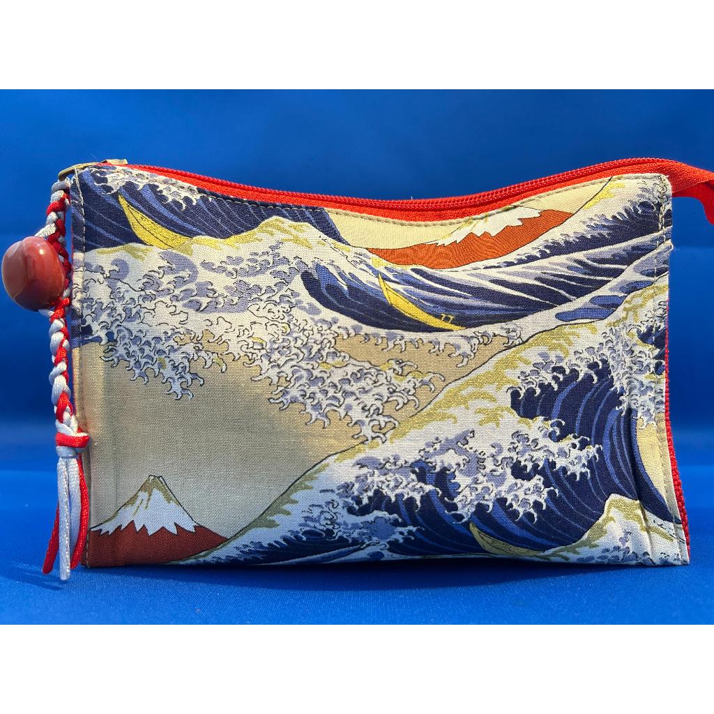 Dompet Jepang(japanes Pouch)-Warna Beige Motif Ombak