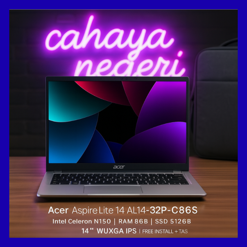 PROMO LAPTOP 4 jt.an BUAT PELAJAR, PEKERJA KANTOR & BISNIS ONLINE Acer AL14-32P-C86S RAM 8GB SSD 512