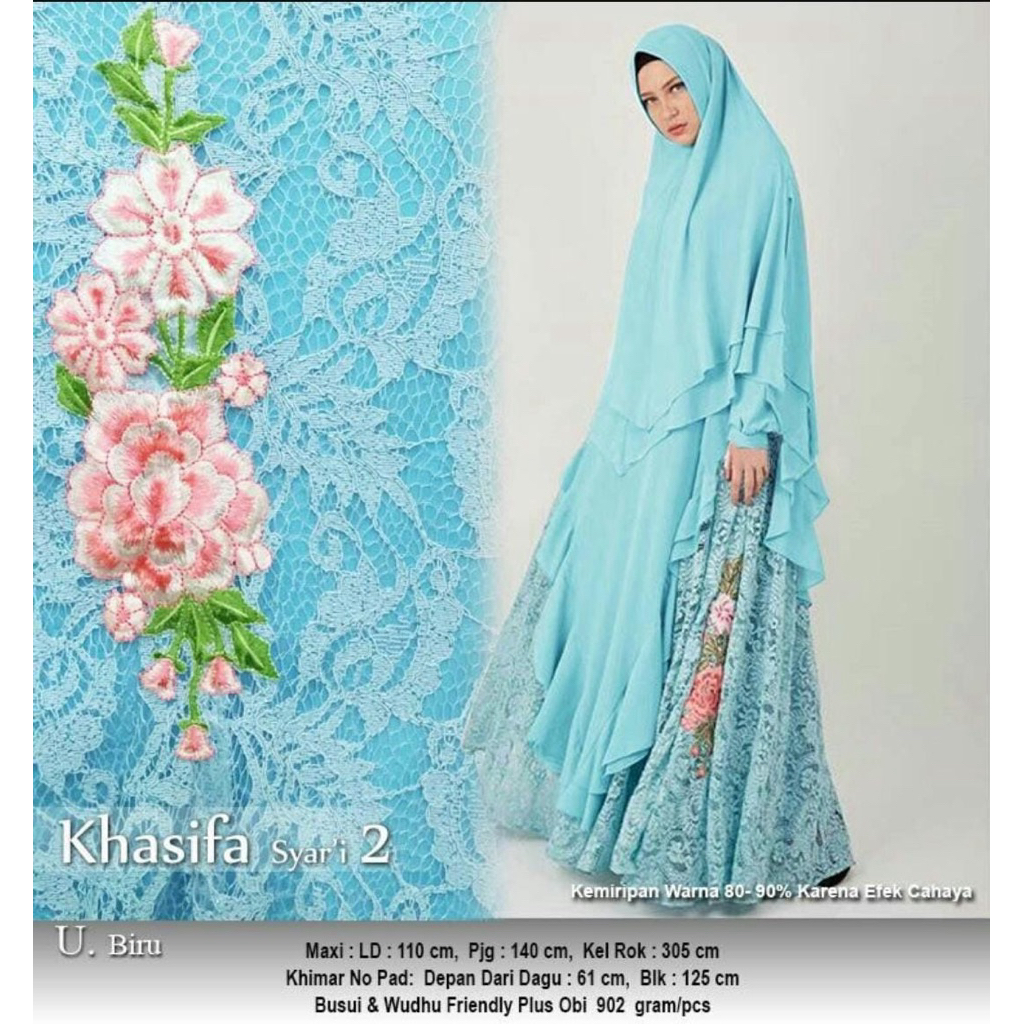 Gamis Bruklat Khasifa Syari Mewah Ceruty Premium Baju Pesta Muslimah butik