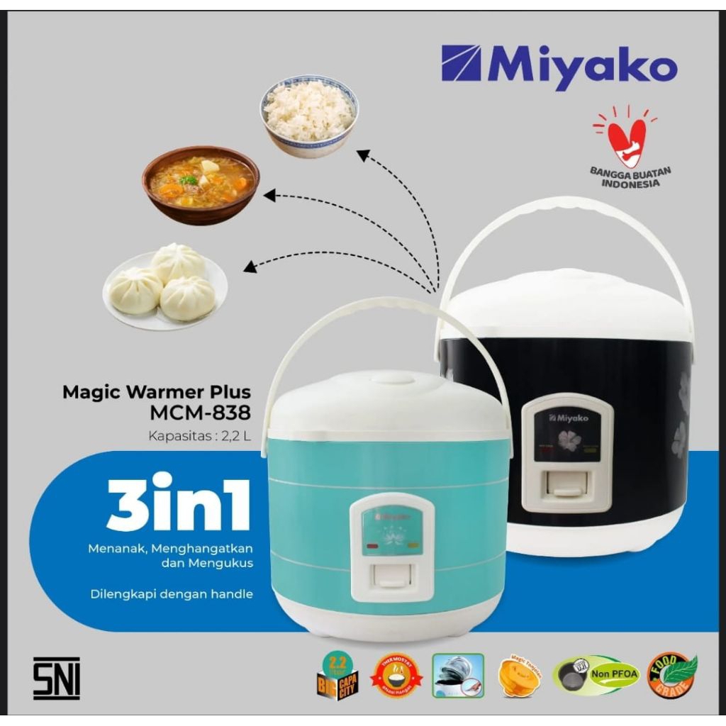 Magic com Miyako MCM-838 / Magic com Miyako 2,2 liter / Penanak Nasi Miyako 2,2liter