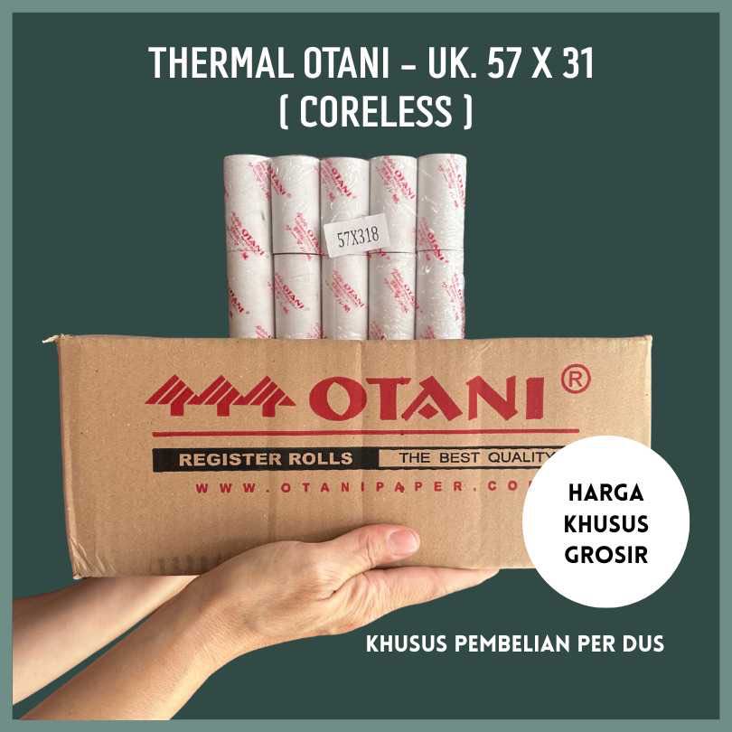 

(HARGA PER DUS) Kertas Struk Kasir Thermal OTANI 57 x 31 Black - Kertas Roll Struk / Struk
