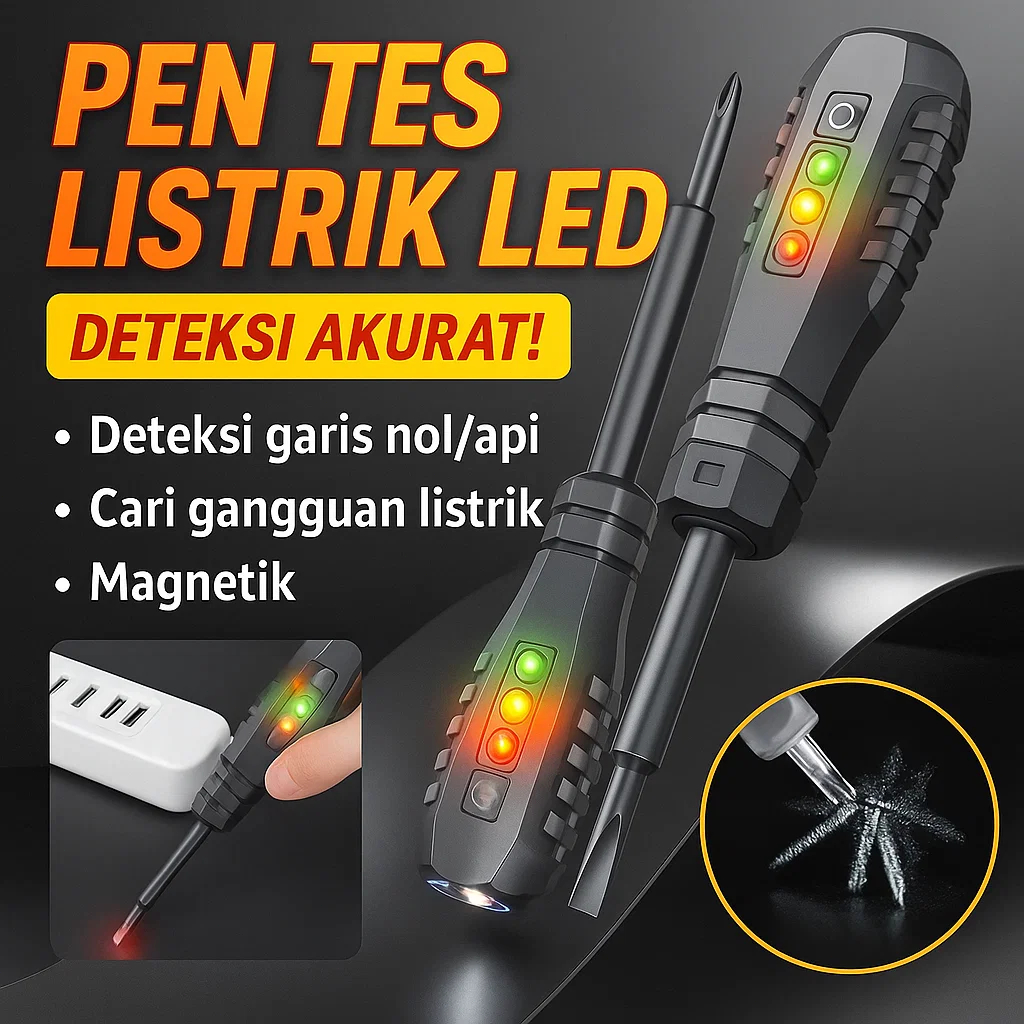 ⚡️COD⚡️Tespen Elektrik Berkualitas/Alat Penguji Arus/Obeng Tespen/Obeng Testpen Bolak Balik Tespen/T