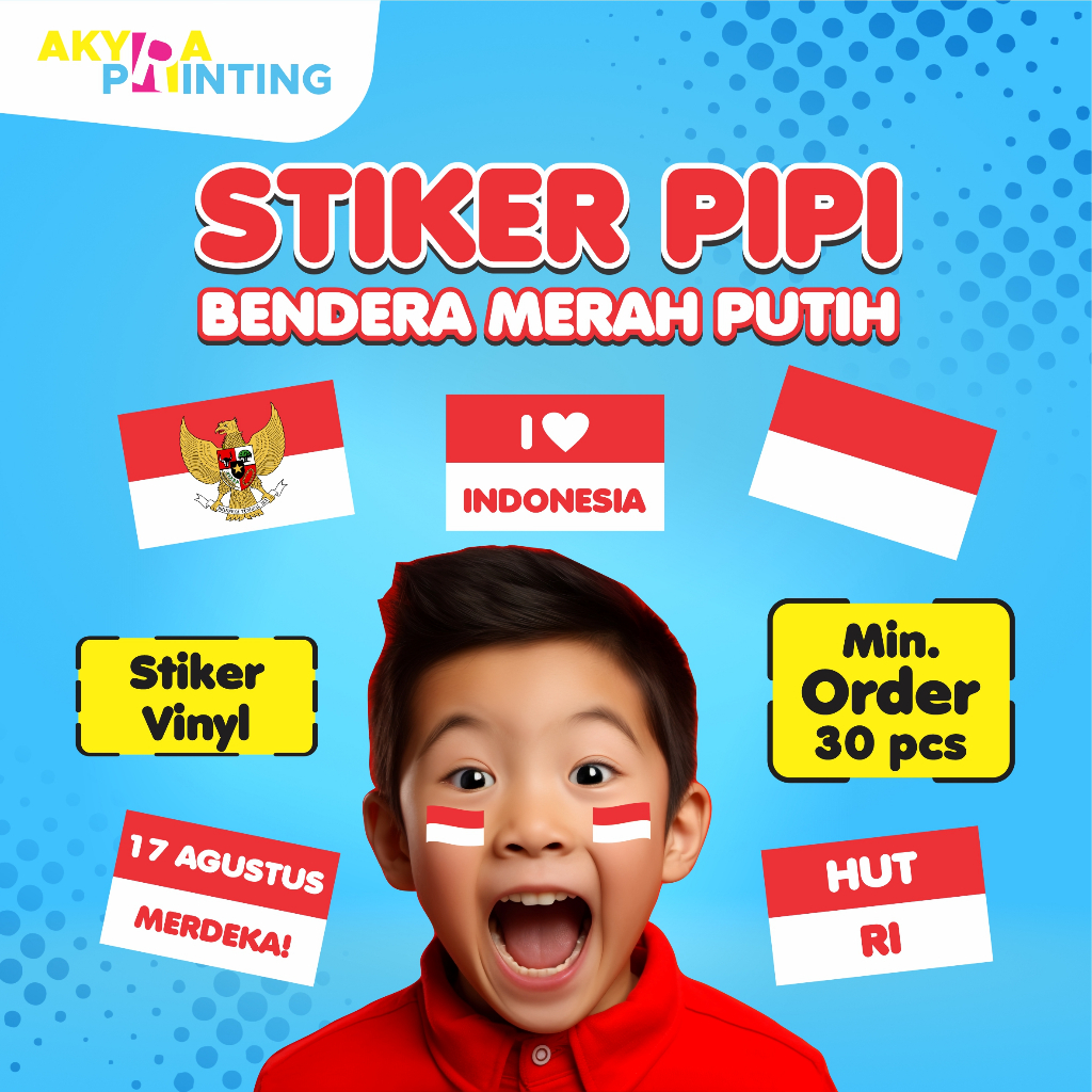 

Stiker Pipi Bendera Merah Putih Tema Kemerdekaan | Min. Order 30 pcs