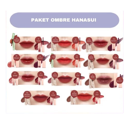 HANASUI OMBRE LIPSTICK ( LIP CREAM | LIP MATCHA | LIP BOBA | LIP TINT)