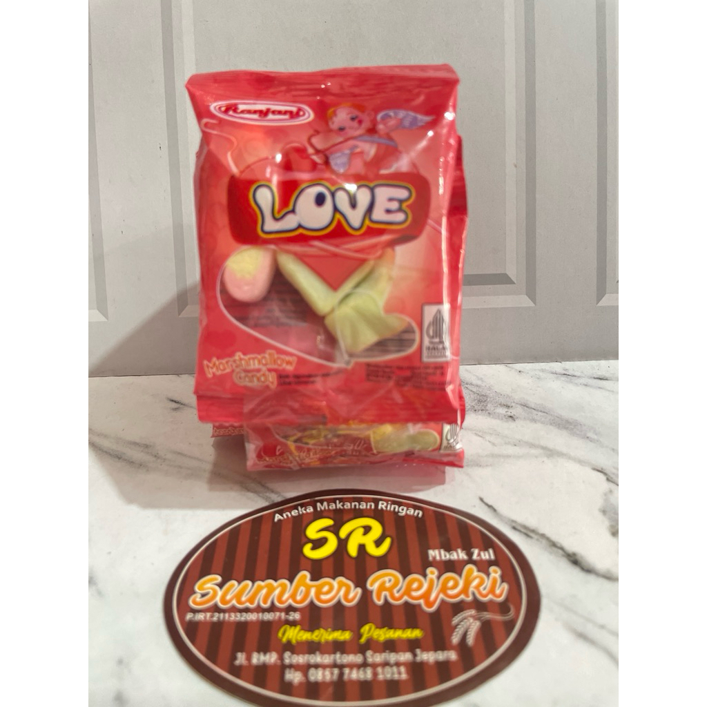 

LOVE MARSMALLOW CANDY ISI 10 PCS BERAT 50gr