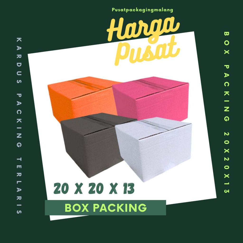 

Box 20x20x13 A1 Kardus Packing Dus Kotak Kemasan Topi Boneka Obat Madu Polos Baju Pusat Packaging