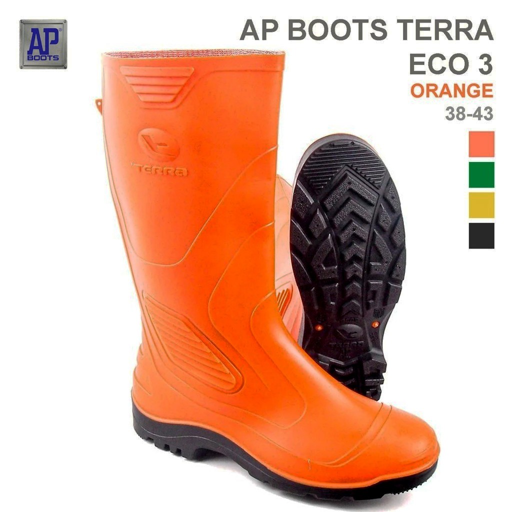 Katzz Sepatu AP Boots Terra Eco 3 Orange | Safety Proyek Anti Slip Tahan Air  [Katzz Terra Eco 3]
