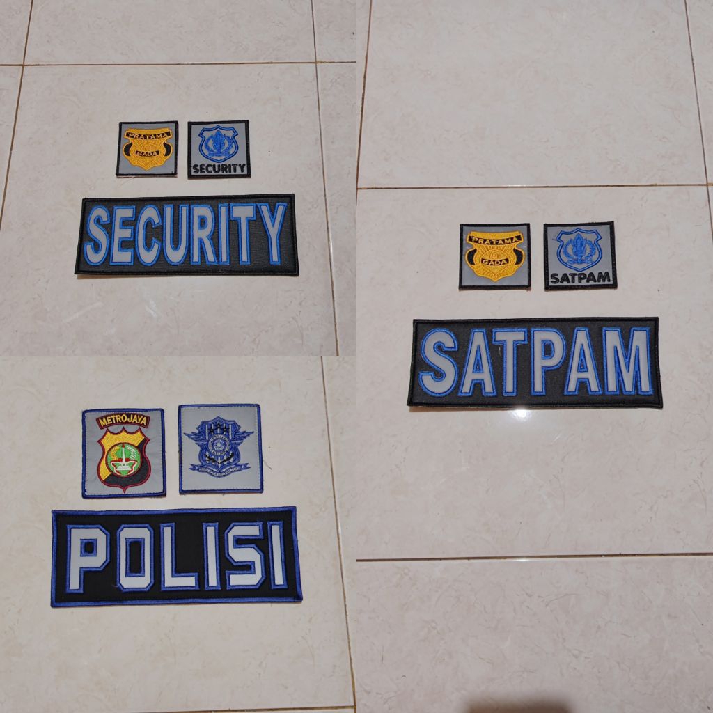 Logo fullset lengkap SECURITY | LOGO SATPAM | LOGO POLISI Logo bordiran komputer | Logo bordiran tim