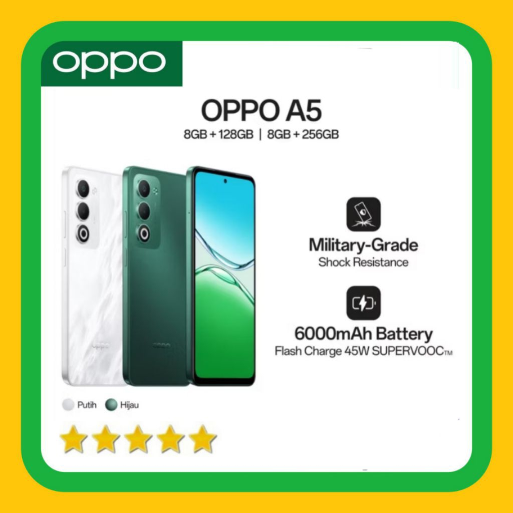 Oppo A5 Ram 8GB/256GB Ram 8GB/128GB Garansi Resmi