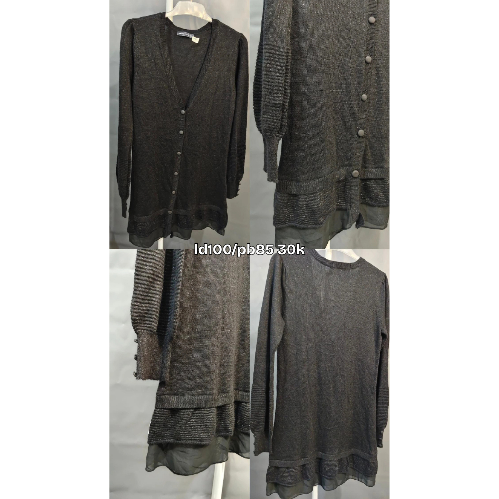 Outer hitam rumbai bling preloved