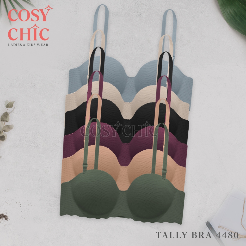 [COSY CHIC] Tally Bra BH Wanita Push Up 4480 | Busa Sedang | 1/2 Half Cup A/B | Tanpa Kawat | Kait 2