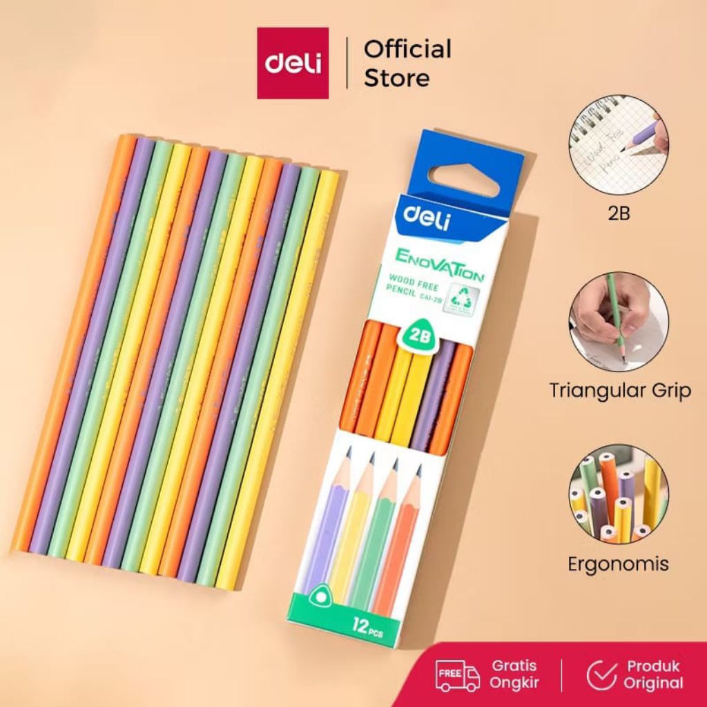 

FREE CUSTOM 1 NAMA PENSIL DELI C41-2B ISI 12PC