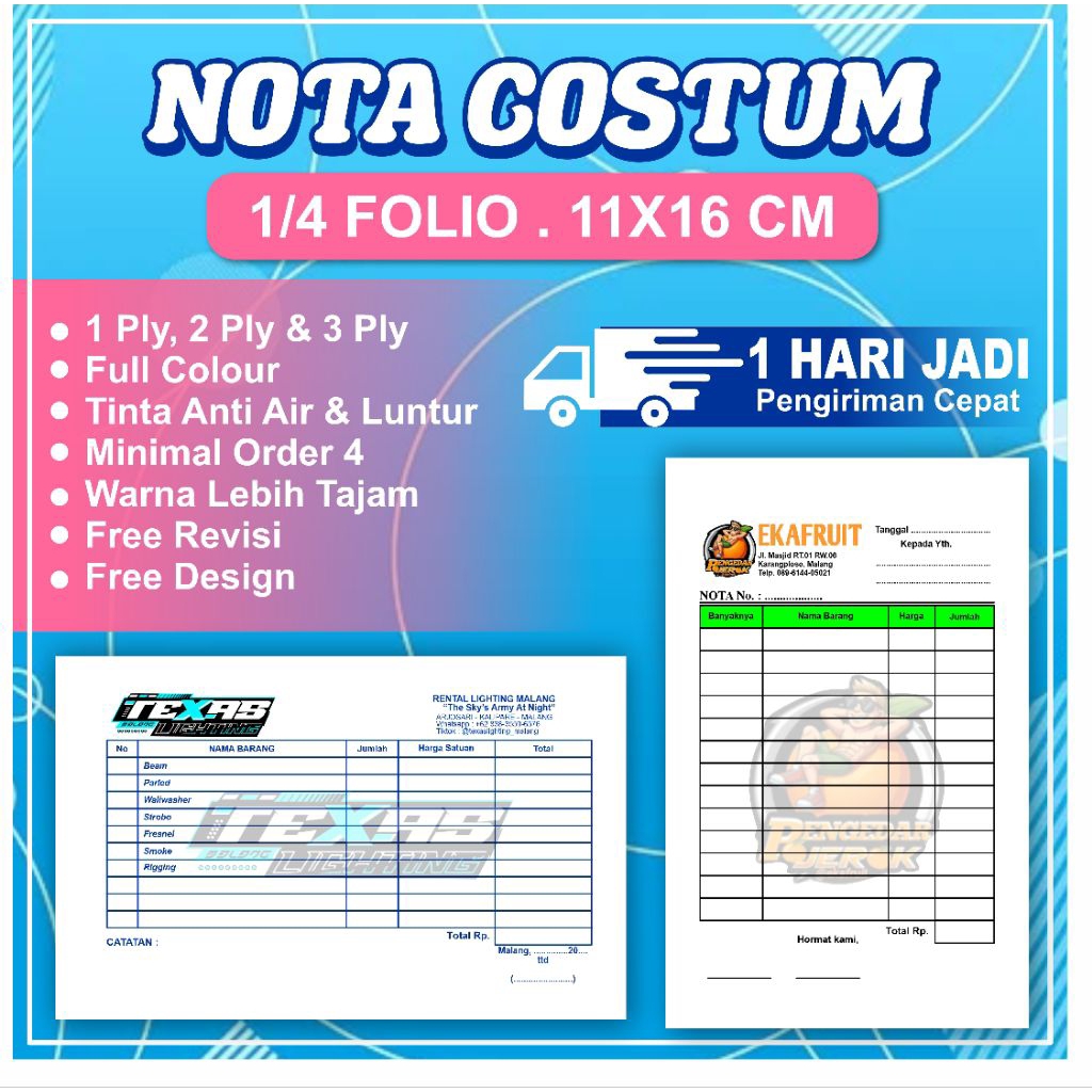 

Nota Custom 1/4 Folio 2 Ply Free Desain