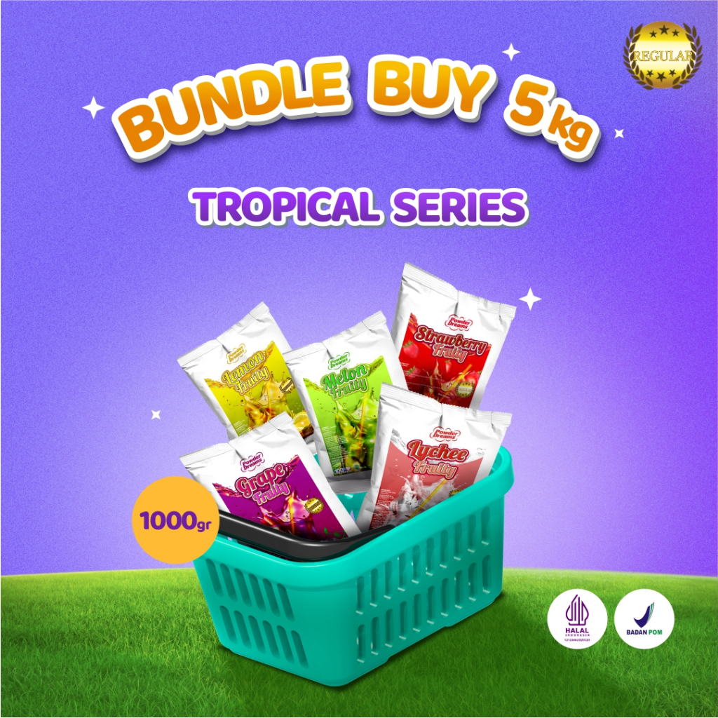 

Powder Dreams Paket Usaha 5 KG Bubuk Minuman Varian Rasa Buah Fruity Lebih Hemat