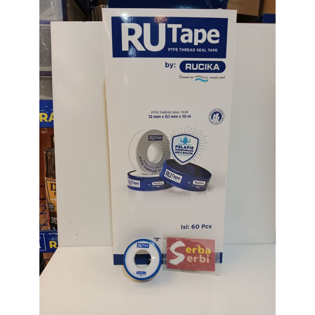 

-/KOTAK 60PCS RUTAPE 1/2" X 10MTR-Seal tape isolasi putih pipa