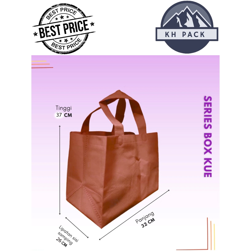 

Tas Spunbond BOX KUE uk 32x27x26 / Goodie Bag /WARNA RANDOM