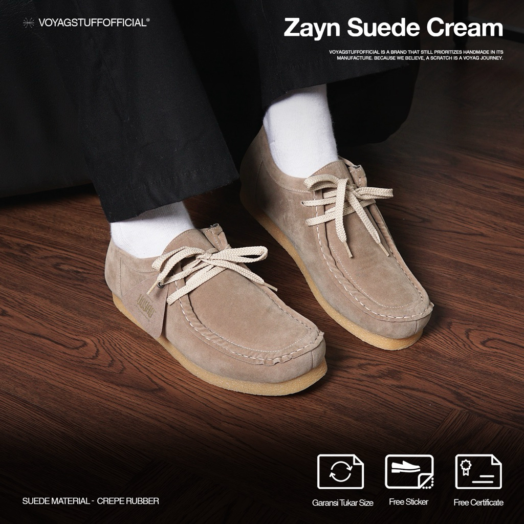 Voyagstuffofficial - Zayn Suede Cream Boots Pria