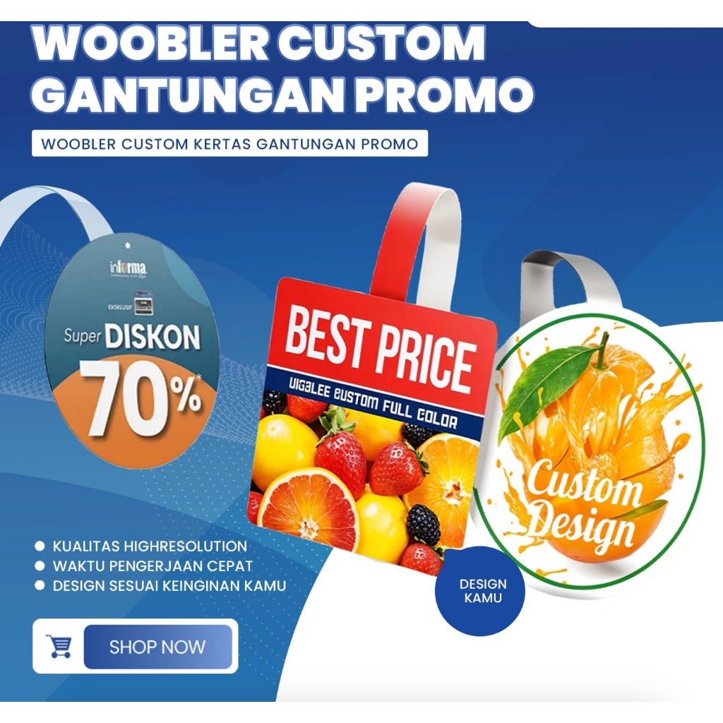 

Cetak Woobler Custom | Print Kertas Gantungan Promo | Oh Cetak Sanak