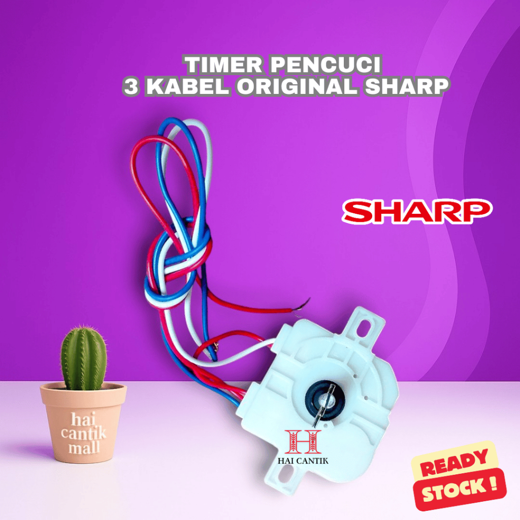TIMER PENCUCI 3 KABEL ORIGINAL SHARP / TIMER MESIN CUCI WASH KABEL 3 ORI SHARP / TIMER WASH 3 KABEL 