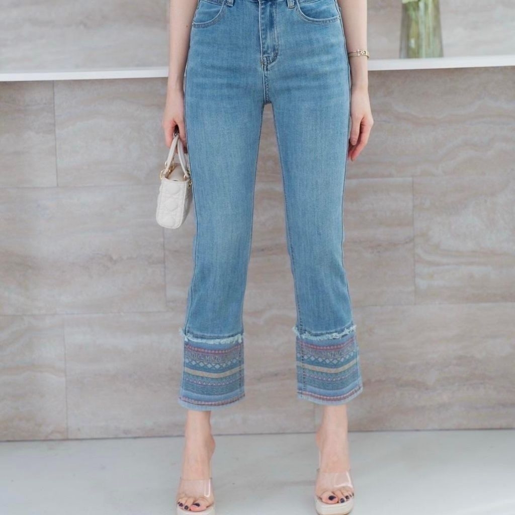 celana panjang denim wanita, celana denim merek up premium